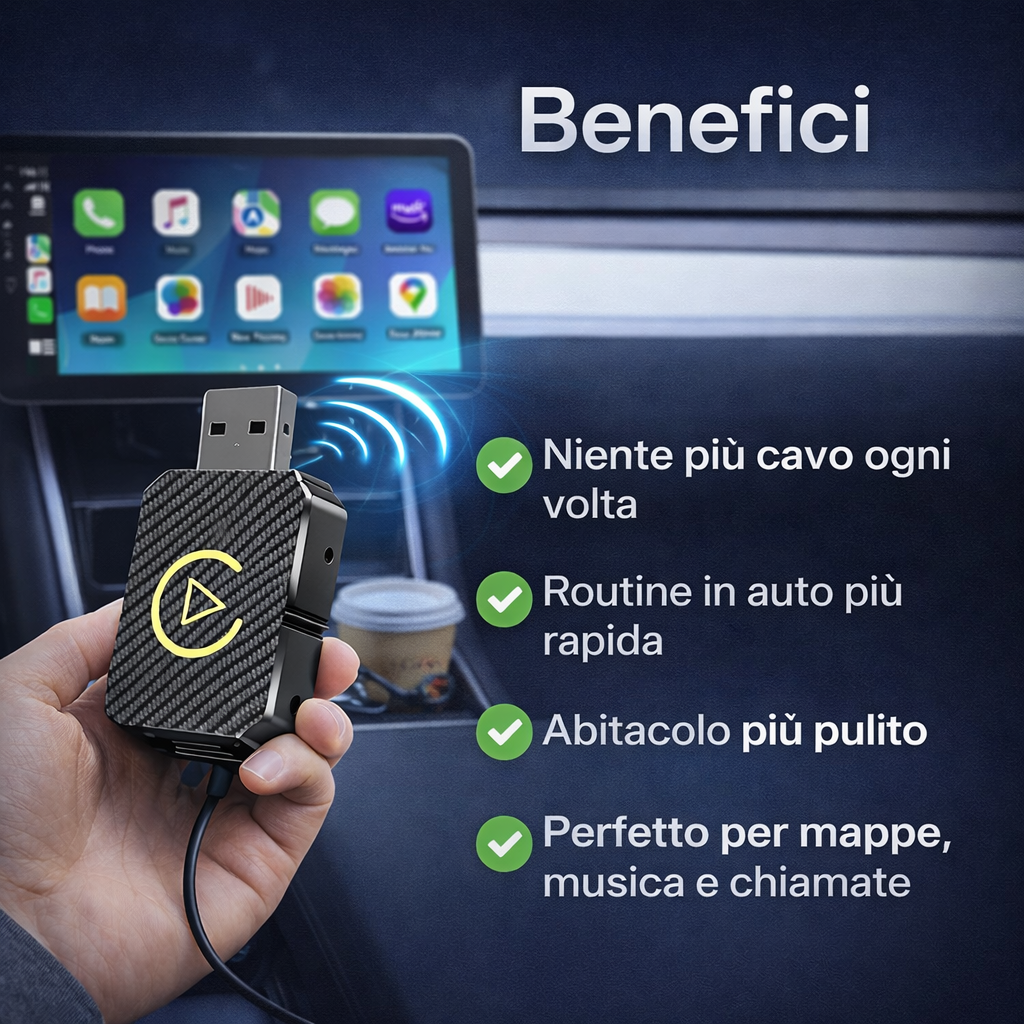 Elimina tutti i cavi dalla tua auto in pochi secondi